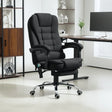 Vinsetto Office Chair with 6 Point Massage and Back Heat, Microfibre Desk Chair with Footrest Adjustable Height and Swivel Wheels, Back Reclining, Full Black