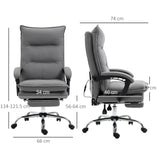 Vinsetto Massage Office Chair with Footrest, Desk Chair with 6 Point Massage and Heat, 155 Reclining Back for Home, Thick Padding, Grey