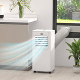 HOMCOM 5000 BTU Portable Air Conditioner, 4-in-1 Air Conditioning Unit, Dehumidifier, Cooling Fan with Remote Control, 2 Speeds, 24H Timer, Window Venting Kit, 12m², R290, A Energy Efficiency