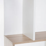 HOMCOM Bookcase, S-Shaped Wooden Bookshelf, 5/6 Tiers Freestanding Storage Shelf, Home Office Decorative Display Stand Rack, Oak and White, 24D x 60W x 184.5H