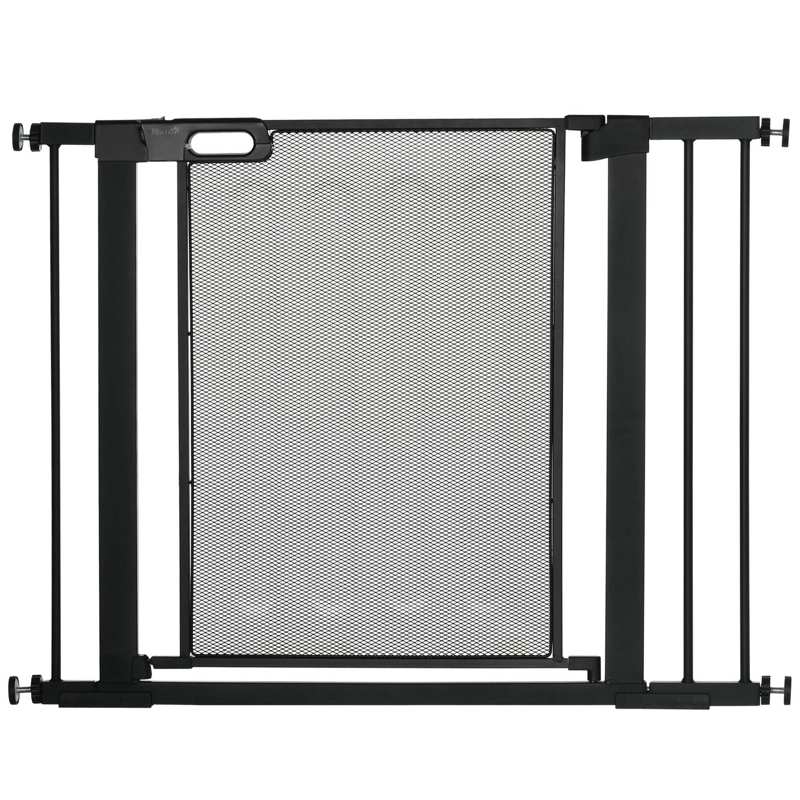 PawHut Pressure Fit Safety Gate, for Staircases, Hallways, Doorways w/ Extensions Kit, 75-103CM Adjustable Width - Black