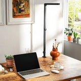 HOMCOM LED Desk Lamp, Dimmable Desk Light with Swing Arm and Clamp, Adjustable Eye-Caring Table Lamp with 2 Colour Modes & 5 Brightness Levels for Study, Drawing, Office, Architect, Task, Black