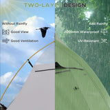 Outsunny Double Layer Camping Tent, 1-2 Man Backpacking Tent with Carry Bag, 2000mm Waterproof and Lightweight, Green