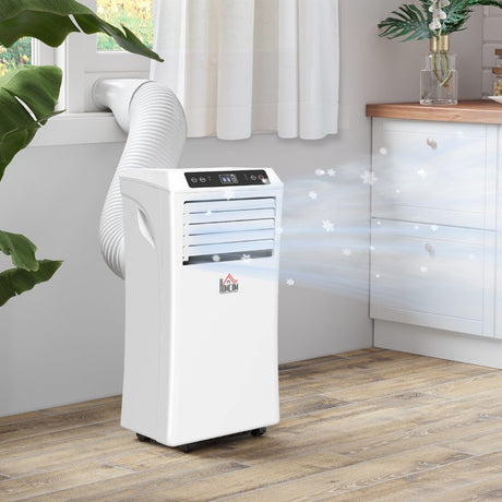 HOMCOM 9000 BTU Air Conditioning Unit, 3-in-1 Portable Air Conditioner, Dehumidifier, Cooling Fan with Remote Control, Digital Display, 2 Speeds, 24H Timer, Window Venting Kit, 18m²