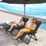 Outsunny 2 Piece Reclining Zero Gravity Sun Loungers with Cushions, Black