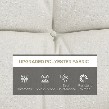 Outsunny Back and Seat Cushion Replacement with 2 Pillows, Patio Chair Cushions Set with Ties, White