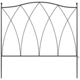 Outsunny Set of Five 61.5cm Decorative Metal Fence Panels - Black