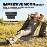 Outsunny Camping Chair for Adults Heavy Duty Folding Camp Chair with Side Pocket and Carry Bag Black