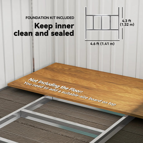 Outsunny 7 x 5ft Galvanised Metal Shed, with Sliding Door - Green