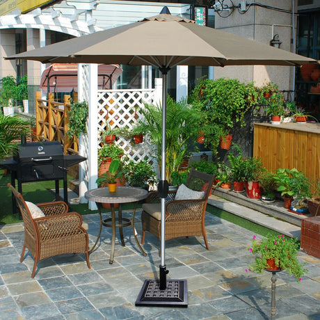 Patio Market Umbrella Base with Adjustable Screw Mechanism for Garden