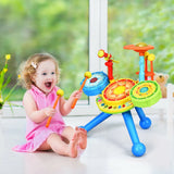 Electric Jazz Drum Set with Stool Microphone & LED Light