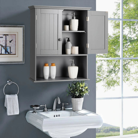 Multi-Purpose Wall Cabinet Storage with 2-Door for Bathroom