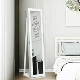 Free Standing Jewelry Armoire with Full Length Mirror for Bedroom