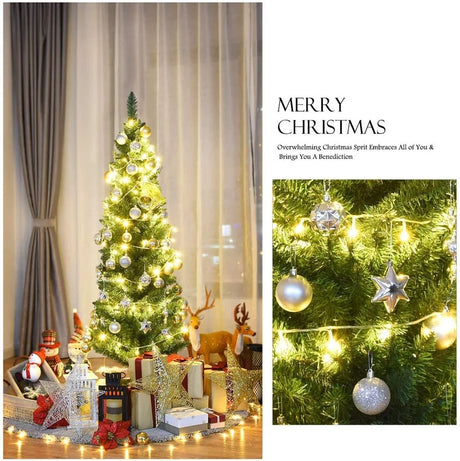 1.5 M Slim Pencil Christmas Tree with Branch Tips for Indoor Decoration