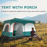 6/8/10-Person Camping Tent with Porch and Rainfly-S