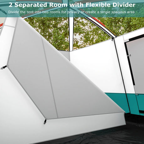 6/8/10-Person Camping Tent with Porch and Rainfly-S