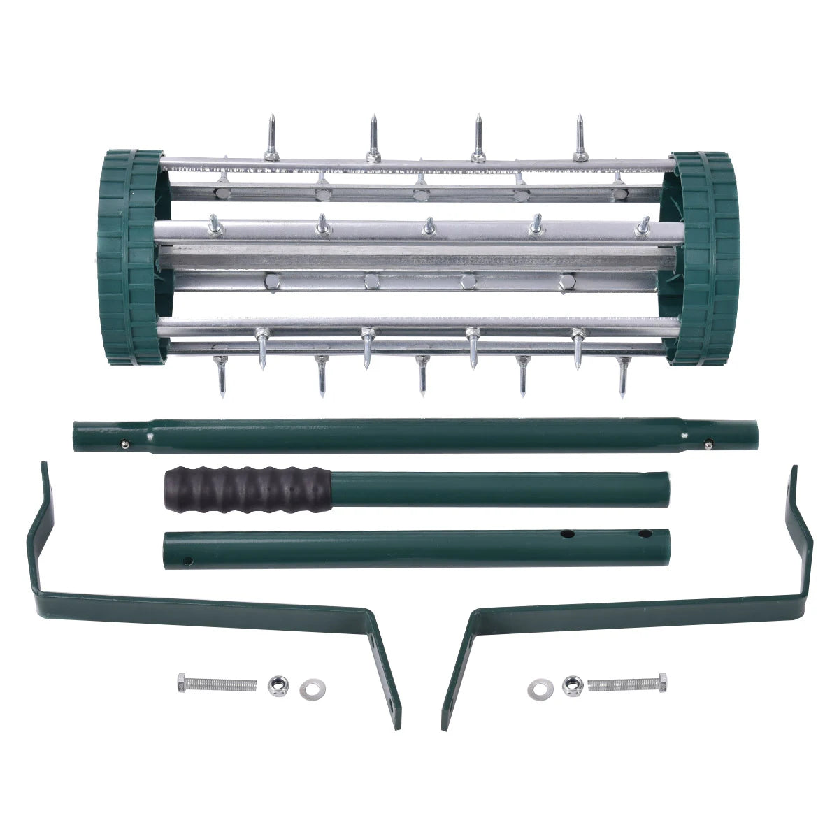 18 Inch Rolling Lawn Aerator with 3-Piece Handle for Soil Lawn