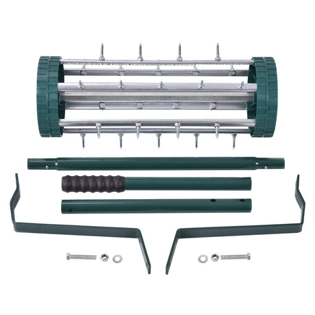 18 Inch Rolling Lawn Aerator with 3-Piece Handle for Soil Lawn