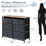 6-Drawer Dresser with Metal Frame and Anti-toppling Devices-Rustic Brown
