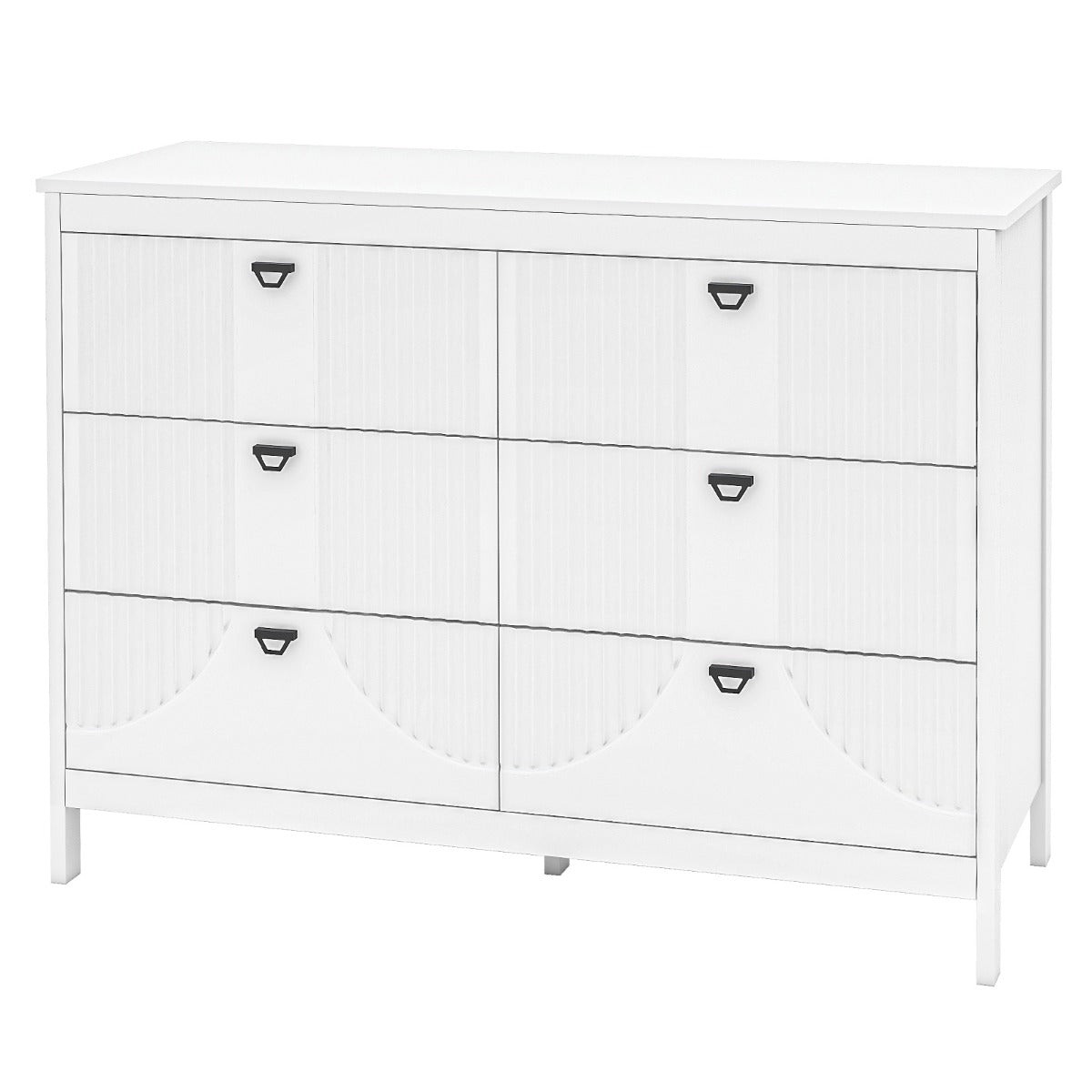 Modern Style Chest of 6-Drawers Home Storage Buffet Cabinet Sideboard-White