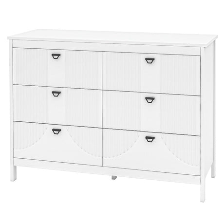 Modern Style Chest of 6-Drawers Home Storage Buffet Cabinet Sideboard-White