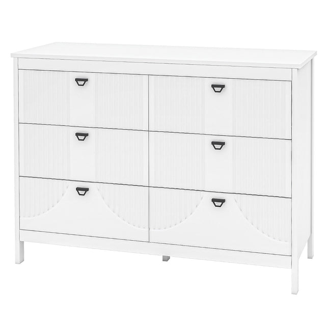 Modern Style Chest of 6-Drawers Home Storage Buffet Cabinet Sideboard-White