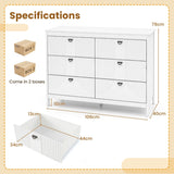 Modern Style Chest of 6-Drawers Home Storage Buffet Cabinet Sideboard-White