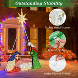 6 Feet Lighted Nativity Scene Holy Family Set Christmas Decoration