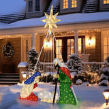 6 Feet Lighted Nativity Scene Holy Family Set Christmas Decoration