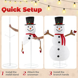 1.8 m Pop-up Christmas Snowman with 200 Cold White LED Lights and Zip Ties