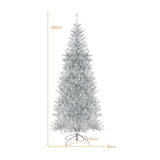Slim Hinged Pencil Christmas Tree with Tinsel Leaves