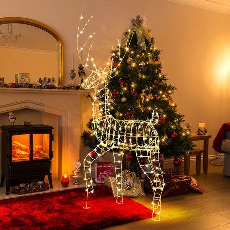 186 cm Pre-Lit Christmas Reindeer with 300 Warm White LED Lights