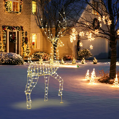 186 cm Pre-Lit Christmas Reindeer with 300 Warm White LED Lights