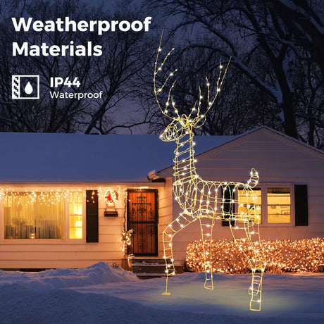 186 cm Pre-Lit Christmas Reindeer with 300 Warm White LED Lights