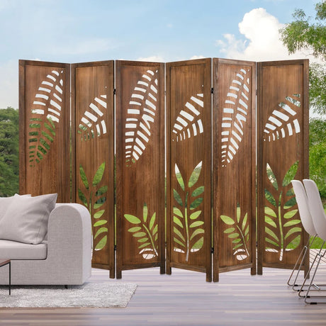 4/6 Panel 170cm Folding Room Divider with Double Action Metal Hinges-6-Panel