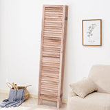 6 Panels Classic Venetian Wooden Slat Room Screen-Brown