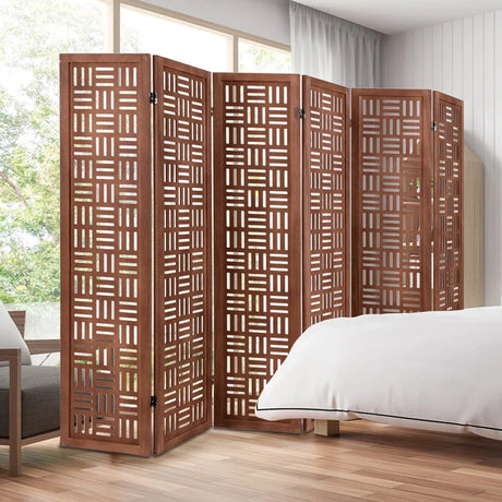 4/6 Panel Room Divider with Double Action Metal Hinges-6-Panel