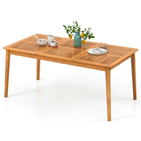 6-Person Outdoor Acacia Wood Rectangular Bistro Dining Table