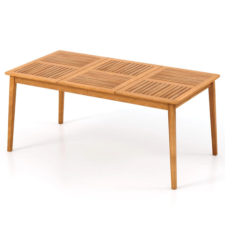 6-Person Outdoor Acacia Wood Rectangular Bistro Dining Table