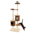 6-Tier Wooden Cat Tree with 2 Removeable Condos Platforms and Perch-Brown