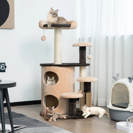 6-Tier Cat Tree Tower with Scratching Posts for Pet