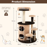 6-Tier Cat Tree Tower with Scratching Posts for Pet
