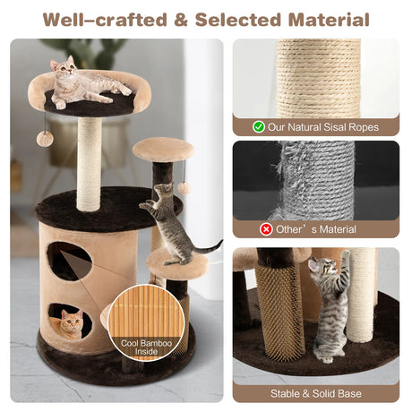 6-Tier Cat Tree Tower with Scratching Posts for Pet