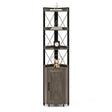 Tall Corner Storage Cabinet with 3-Tier Shelf and Enclosed Cabinet-Gray