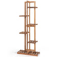 Wooden plant stand with 6 tiers