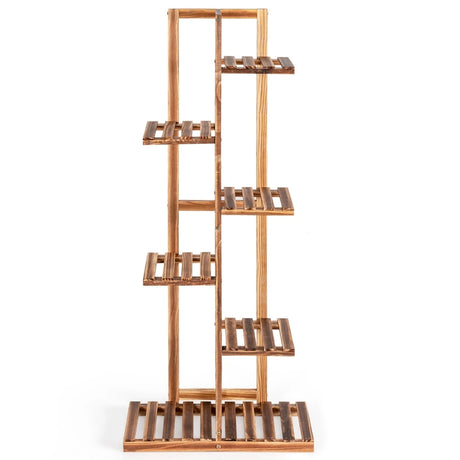Wooden plant stand with 6 tiers