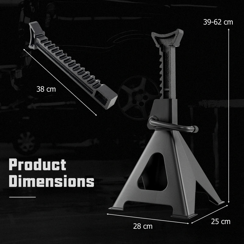 6 Ton 13000 lbs Capacity Metal Car Lifting Stands with 14-23 Inch Adjustable Height