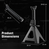 6 Ton 13000 lbs Capacity Metal Car Lifting Stands with 14-23 Inch Adjustable Height