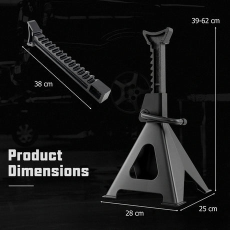6 Ton 13000 lbs Capacity Metal Car Lifting Stands with 14-23 Inch Adjustable Height