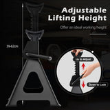 6 Ton 13000 lbs Capacity Metal Car Lifting Stands with 14-23 Inch Adjustable Height